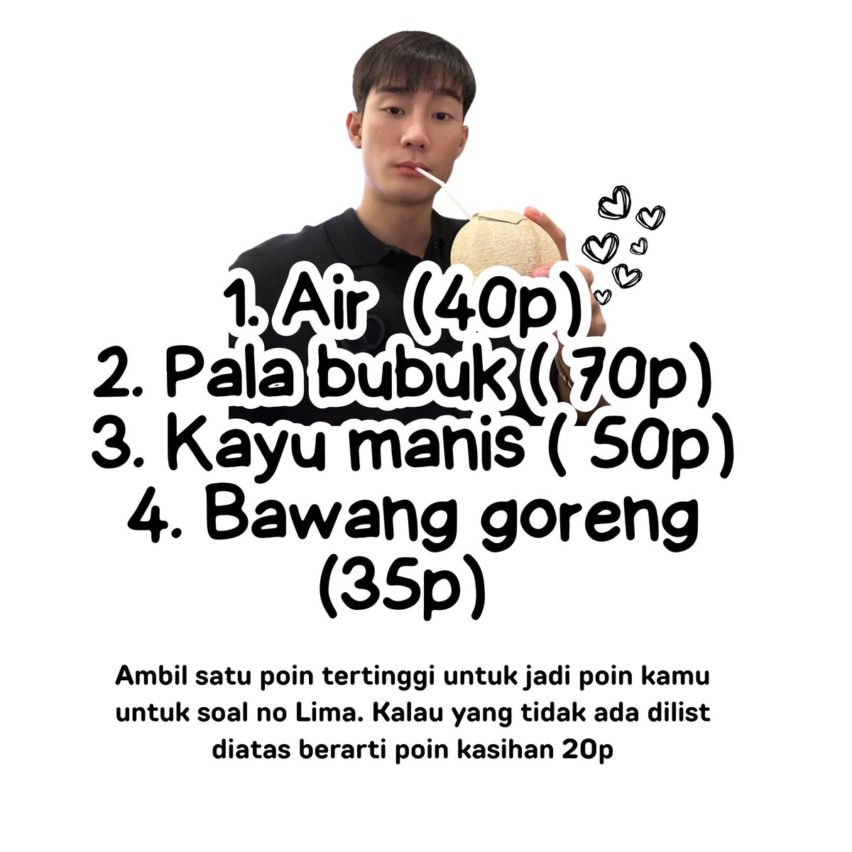 Jiratchappong's tweet photo. Ok ini jawabannya, untuk yang main dari soal 1 - soal 5 tambah 500 poin ya! https://t.co/Jlod77ExVa