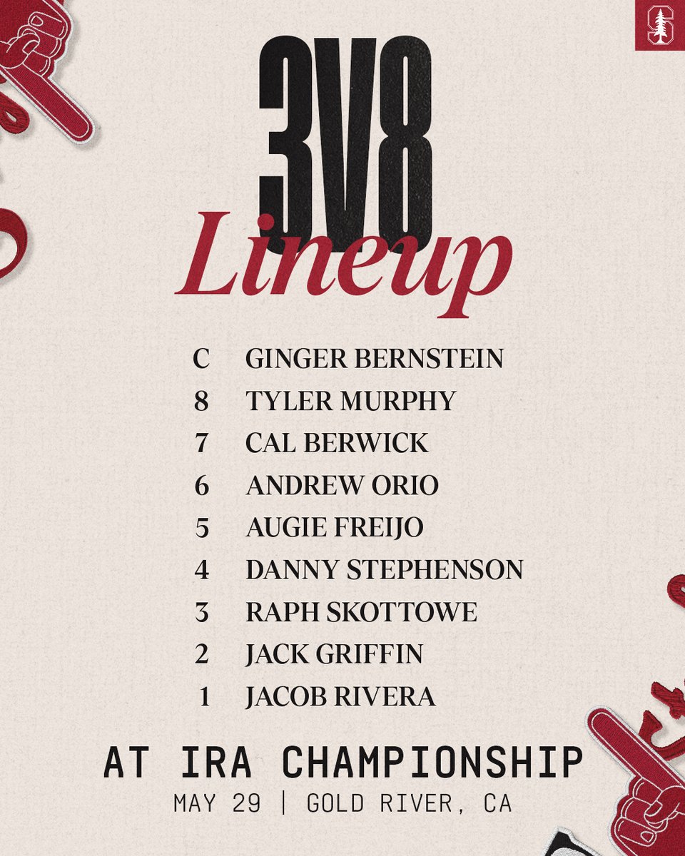 stanfordmrowing's tweet photo. ➕ Today's lineups 👇 https://t.co/L5lzJBL5qY