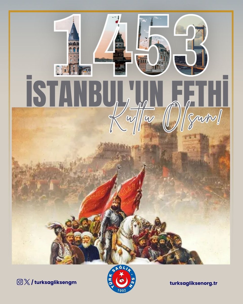 turksagliksengm's tweet photo. Cihanın yarısı gök; 
Önünde şehit şehit durmuşuz, 
Cihanın yarısı İstanbul 
Almışız..."
Fazıl Hüsnü DAĞLARCA
#İstanbul 
#FatihSultanMehmet
İstanbul’un Fethi’nin 573. yılı kutlu olsun https://t.co/ed3RhGEvTs
