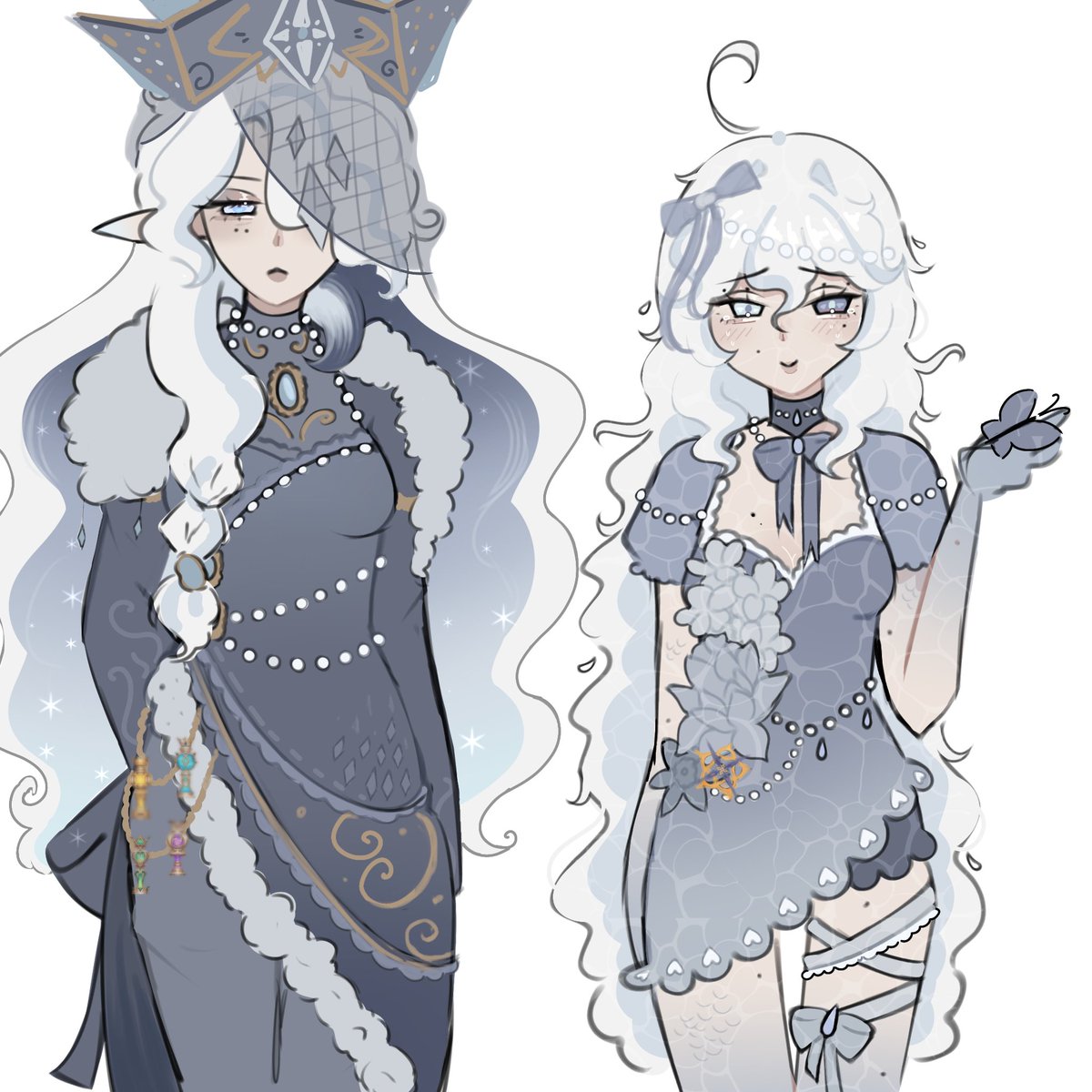 focabina's tweet photo. My attempt at Tsaritsa's design!! (And focalors redesign) https://t.co/b6njY4VNJM
