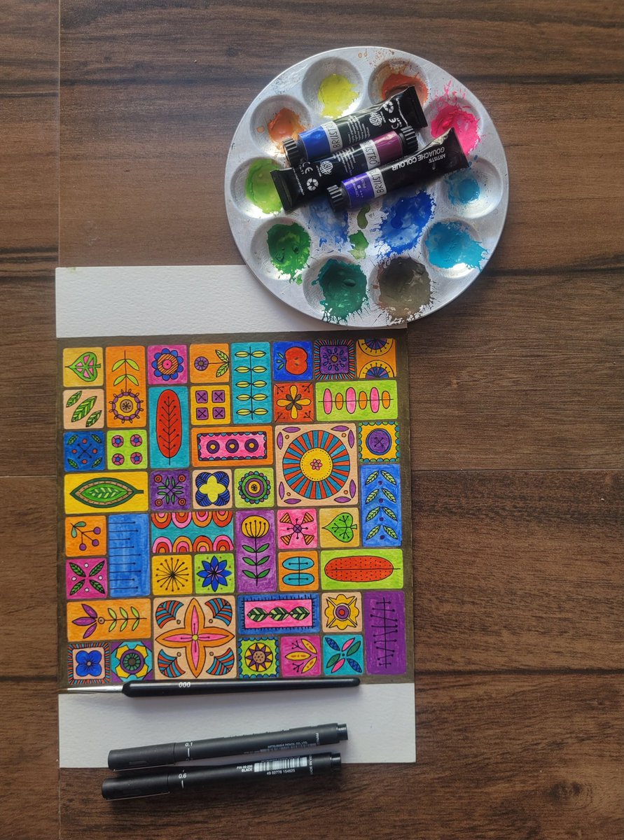 warrior_nii's tweet photo. Brain: offline. Colors: activated
When your soul decides it needs a full color explosion and your brush just obeys ๐๐จ
#GouacheArt #PatternAddict https://t.co/4iwlH9In3U
