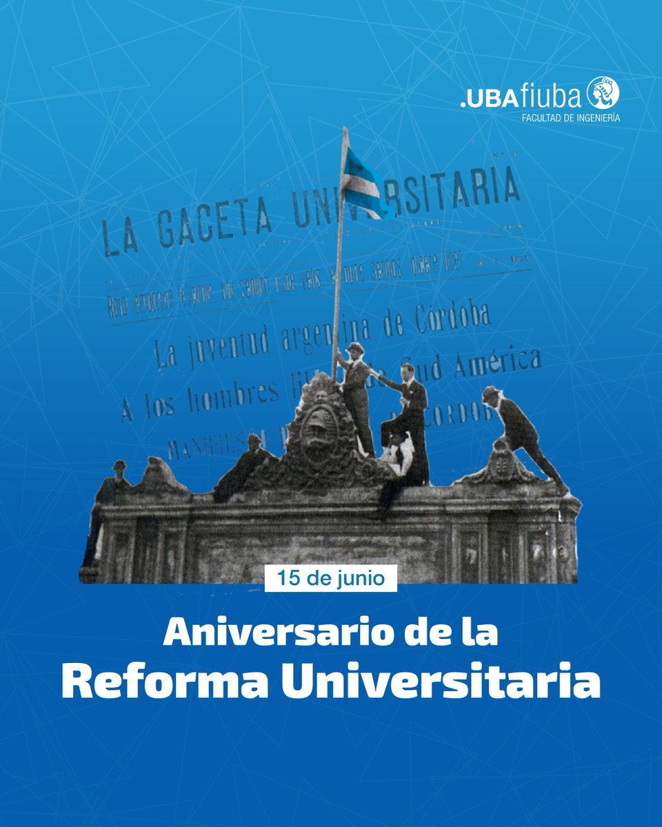 ingenieriauba's tweet photo. La FIUBA reafirma su compromiso con los principios de autonomía universitaria y la enseñanza pública, gratuita y de calidad.

#UBA #FIUBA #Ingeniería #Enseñanza #EducaciónPública #Universidad #ReformaUniversitaria https://t.co/yxz0c0VtHE