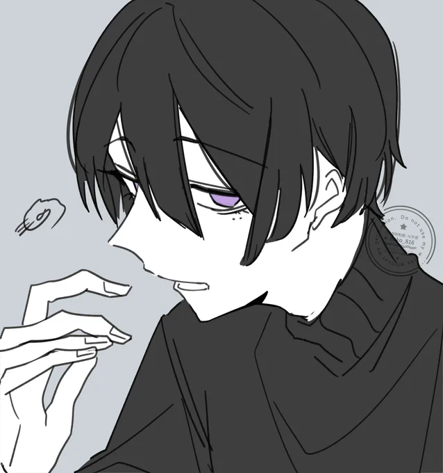 この角度の顔描くの好きすぎておかしくなりそう ※再掲