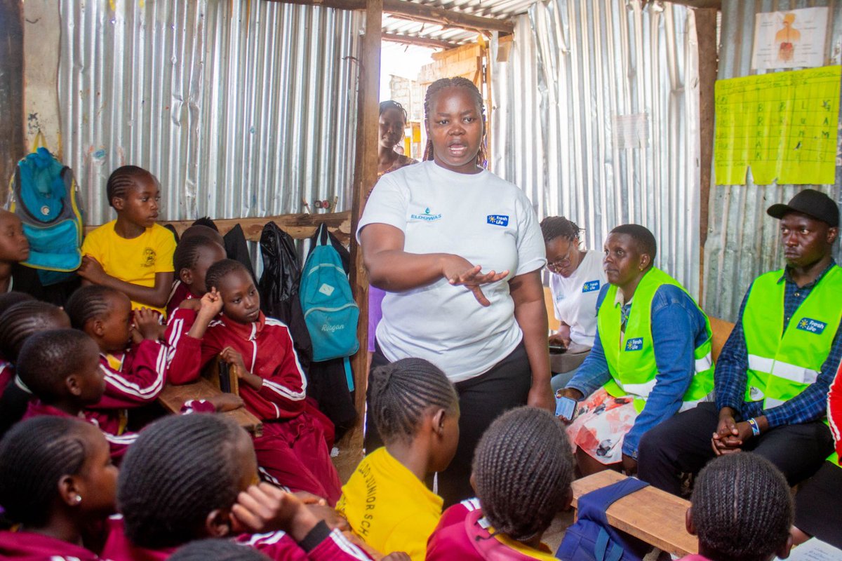 fl_org's tweet photo. In Nairobi, we partnered with E3 Kenya, who manufacture reusable sanitary pads, in Mukuru Kwa Ruben. In Eldoret, we joined hands with @eldowasco to commemorate the day at Hope Star Eldo Junior School. https://t.co/doEcbqPAGY