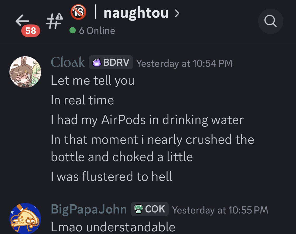OnlyCloaks's tweet photo. The aftermath of slight f4f fan service on Ruriplay 

#naughtou https://t.co/P55FkoVURJ