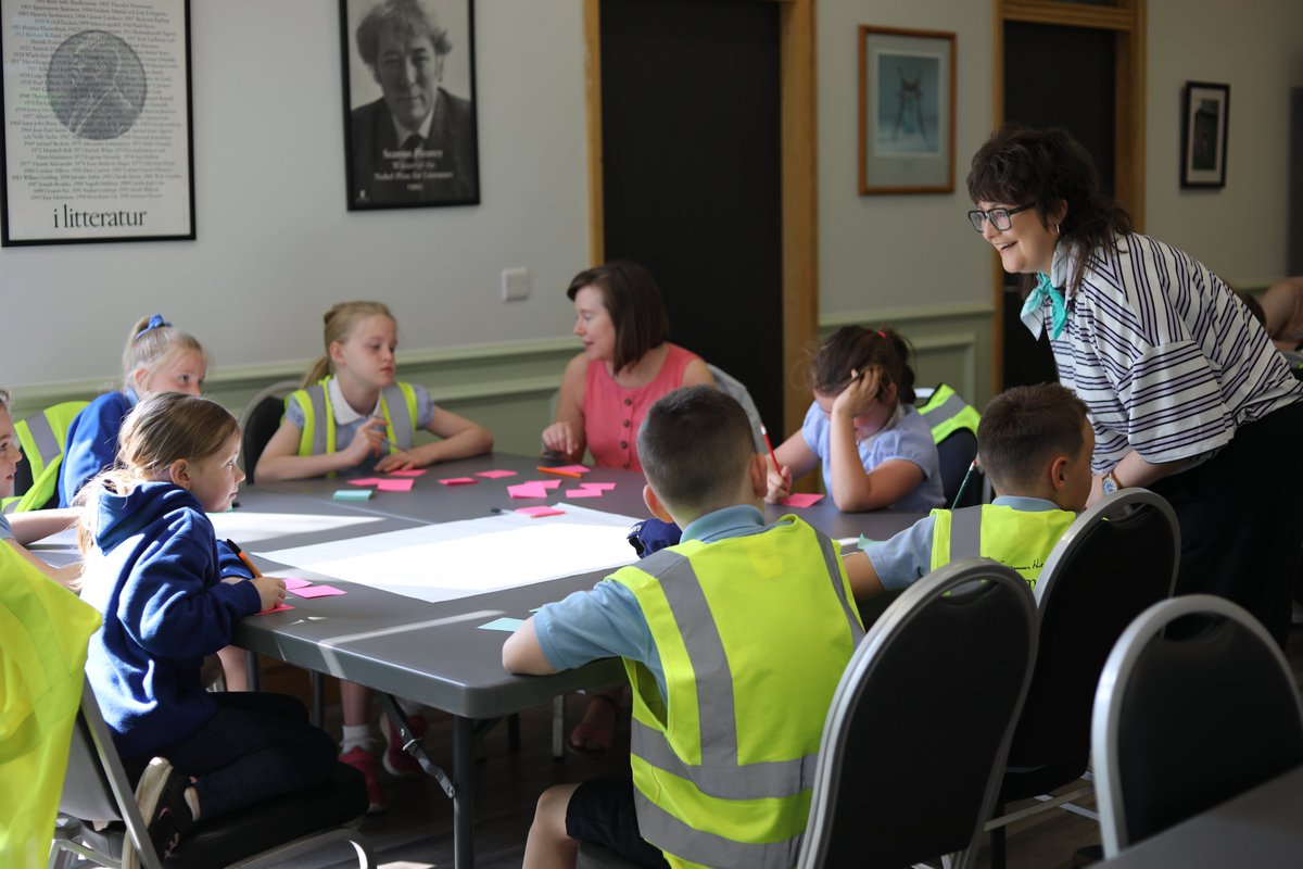 SHHomePlace's tweet photo. 📖🎨 We were delighted to welcome pupils from Bellaghy Primary School to Seamus Heaney HomePlace yesterday for Home in Words and Wonder — our special #PoetryDayIreland2026 event presented in association with @poetryireland 

Read all about it here > https://t.co/v2Xh73NoYb https://t.co/8EhhnIIpeX