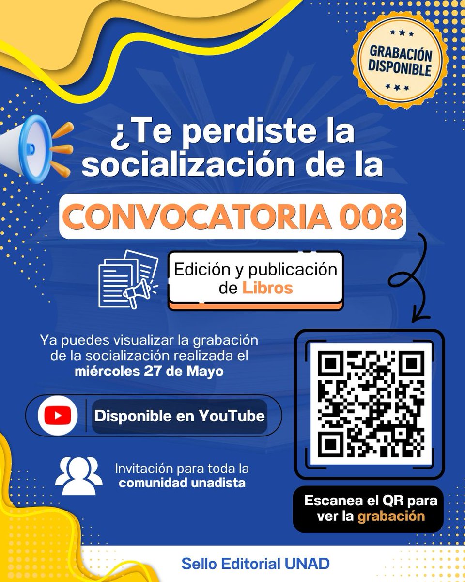 SelloUnad's tweet photo. ¿no la pudiste ver en directo? aqui puedes verla de nuevo 🤩 https://t.co/1vHTQD4wAS