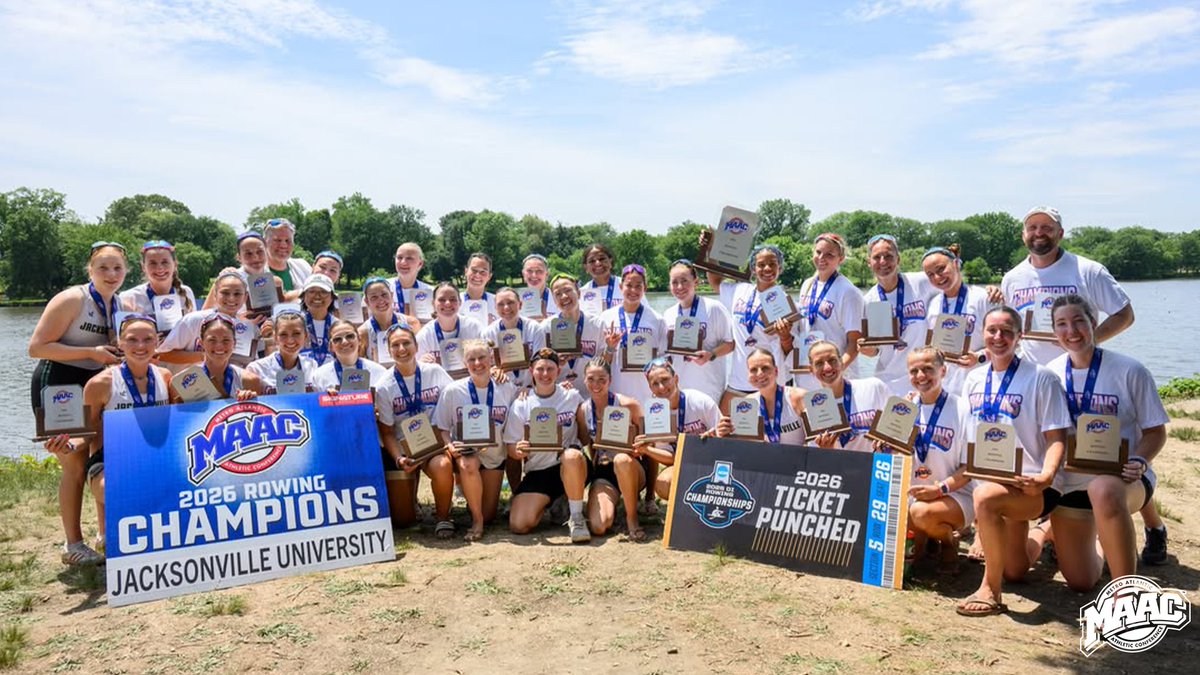 MetroConfSports's tweet photo. Next stop: NCAA Rowing Championships 🚣‍♀️

Championship waters await for @JAX_WROW in Gainesville, Georgia!

#MAACRow https://t.co/tuaFnmndoo