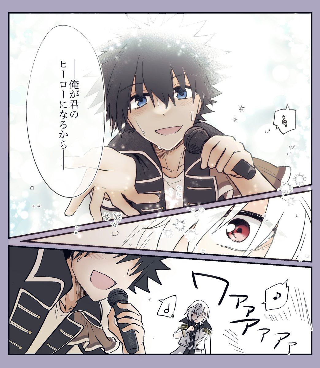 hatopo528's tweet photo. ドルパロ上一の雰囲気漫画的なやつ
「アイドル」お題＋αお借りしました！
#上一マンスリー企画 https://t.co/WObMJlA3lJ