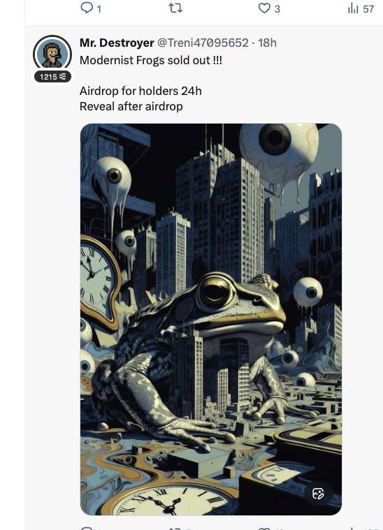 TheRealRobBob's tweet photo. @Treni47095652 You have mentioned airdrop for holders, not for minters. https://t.co/BVD3XrUFTJ