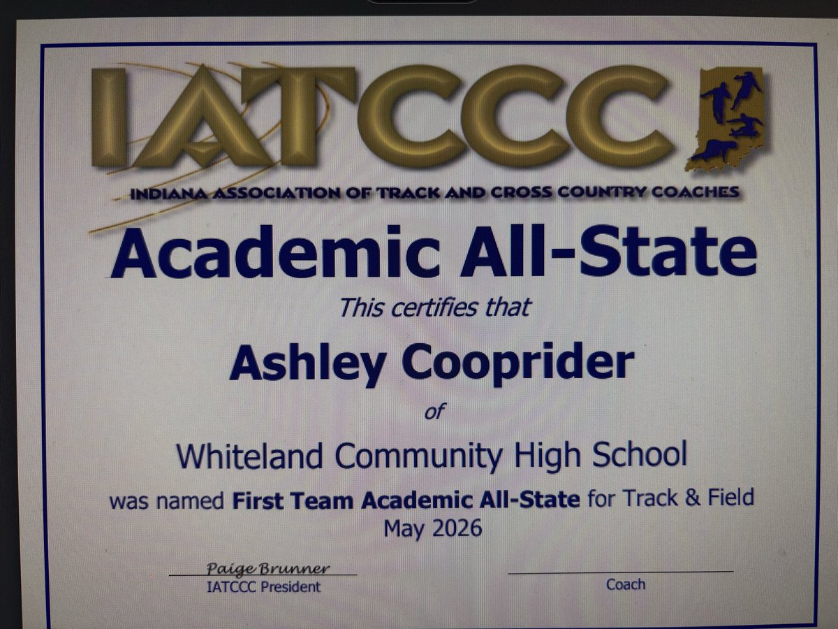 coachbangel's tweet photo. Congratulations to Ashley Cooprider, Madison Fleury and Will Watson for. Won’t named Academic All-State for the 2026 track season. https://t.co/J56vfvZe63