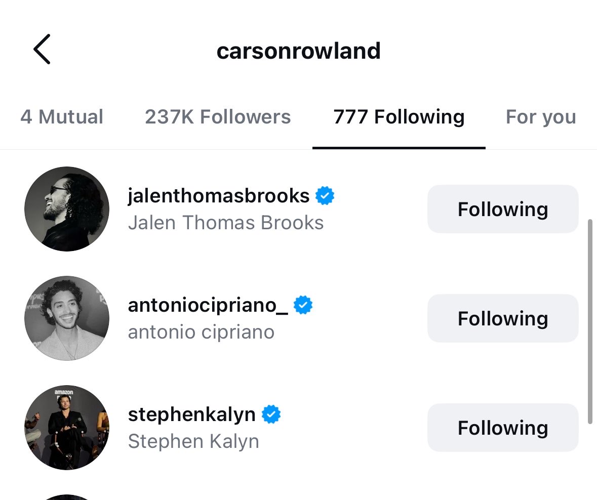 clarasversions's tweet photo. Carson Rowland saiu de Sweet Magnolias  e é seguido de volta pelo antonio e o jalen 👀👀👀👀 https://t.co/mB7HqVY8Cm