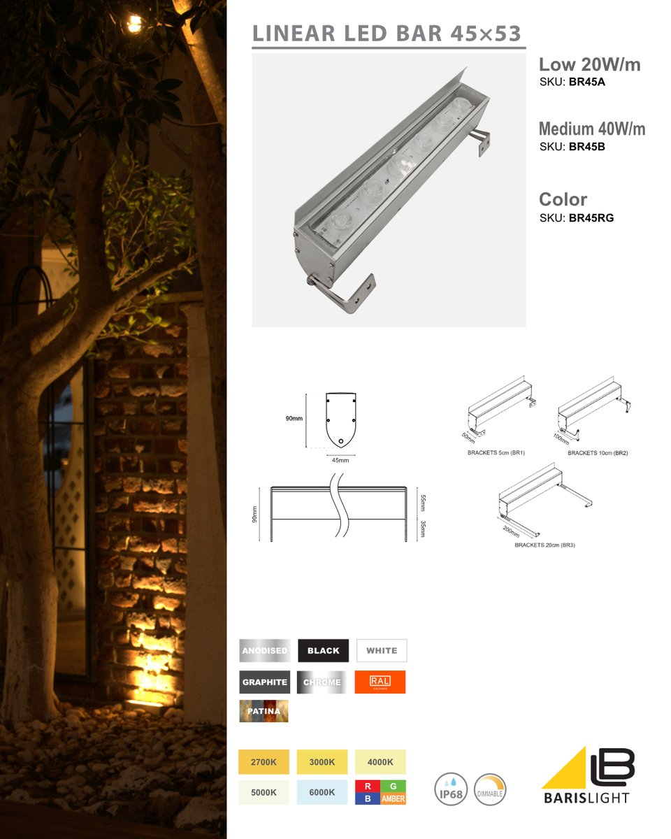 BarisLight's tweet photo. Bring architectural structures to life!  The LINEAR LED BAR 45x53 wallwasher by BARISLIGHT is a lighting designer's dream tool for museums &amp; galleries. Available in Low (20W/m) , Medium (40W/m), &amp; Color (RGB/RGBW). https://t.co/vw7SwYAI2m