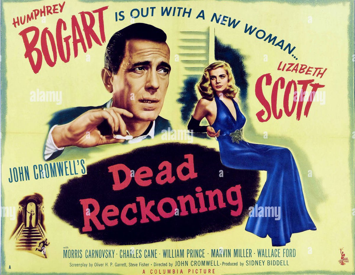 LvClassicFilms's tweet photo. #HumphreyBogart in #DeadReckoning (1947) is playing at a local theater in #SiouxCityIowa. Love the cable cars. https://t.co/kUGlPkBpEG