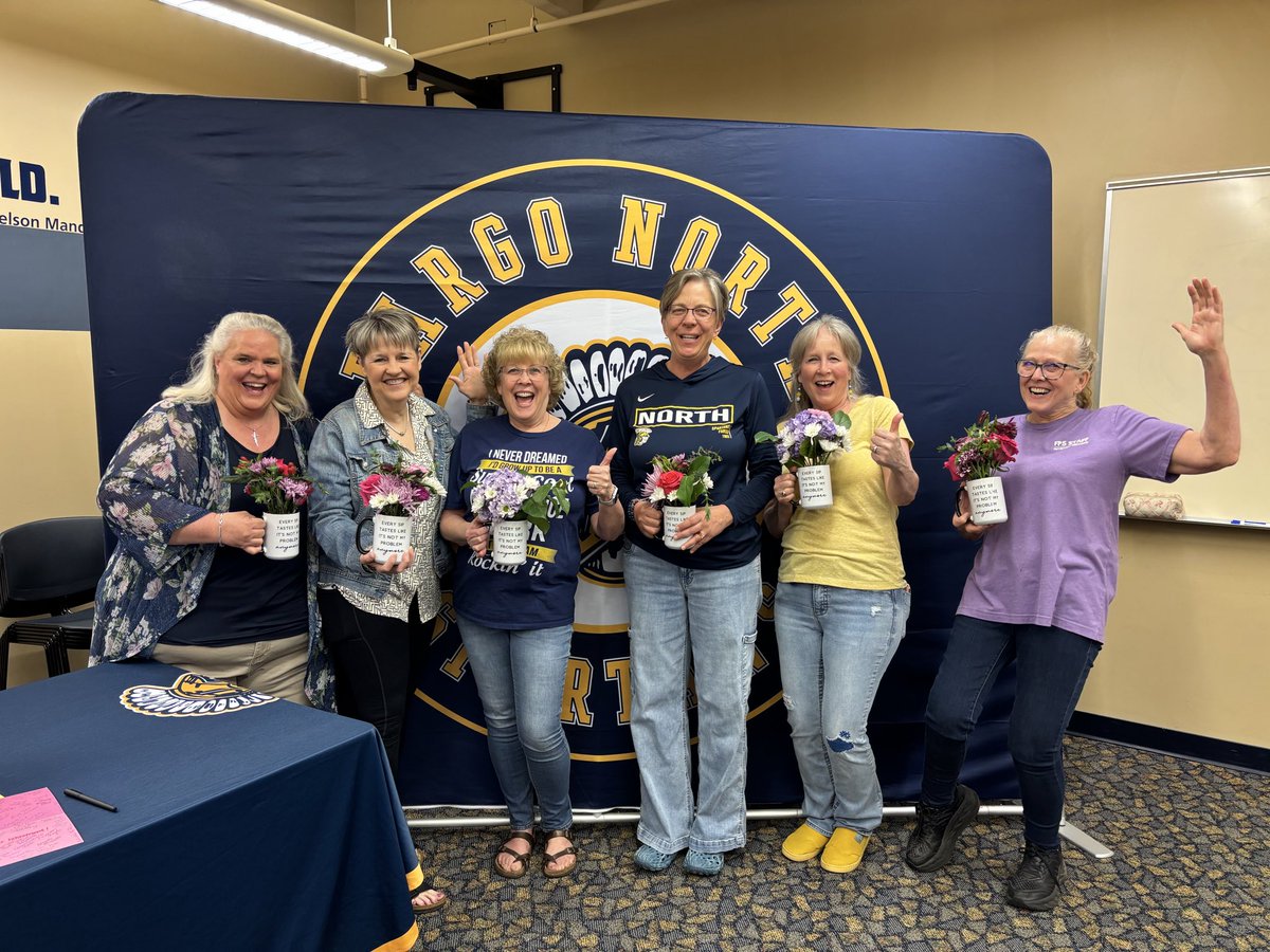 FNHPrincipal's tweet photo. Congratulations Julie, Julie, Wendy, Terri, Kathie and Tammie!!! 
The impact you’ve made here is beyond words. We wish you all the best in your next adventures.
@FargoNDSchools https://t.co/NOx1u5YQ3C