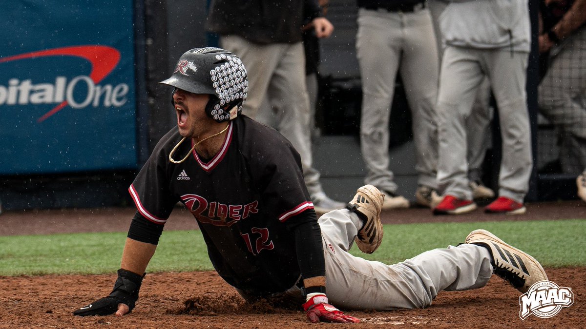 MAACSports's tweet photo. WE CAN’T HEAR YOU! A little louder for @RiderUBaseball 📣

Regional stage set. #8 Florida awaits 😤

#MAACBaseball https://t.co/OZIJt7QQBq