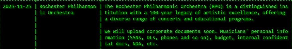 Comparitech's tweet photo. ‼️Rochester Philharmonic Orchestra 🇺🇸 has confirmed 1,726 people were impacted in its October 2025 data breach. SSNs, driver's licenses, passport numbers, health insurance info &amp; medical data affected.

Ransomware gang Akira claimed the attack.

https://t.co/I6XilsV1OO https://t.co/5gKhd63kNw