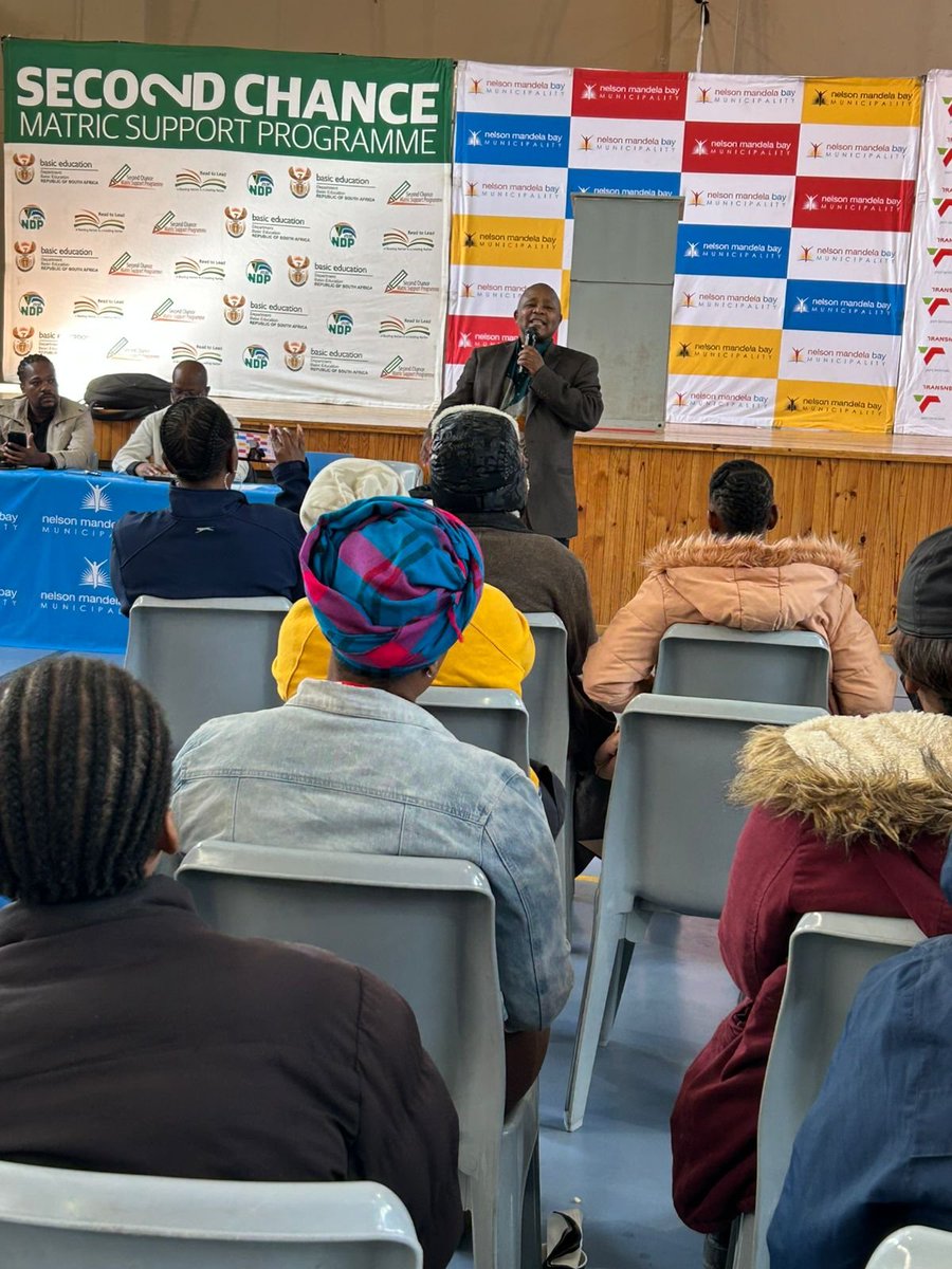 DBE_SA's tweet photo. #SecondChanceProgramme | Continuing with his presentation, Dr Malapile also outlined outlined the eligibility criteria, which included students who had not met the required pass requirements in Matric, those who had passed but required higher subject levels for programmes such as engineering, as well as individuals who had dropped out with at least Grade 9 and were 21 years and older. Registration was open to all who met the age and educational requirements, with the process commencing on 1 October 2026. He further explained that the programme allowed students to combine results from different examination sittings in order to meet the required standards for further study and progression opportunities.

Following Dr Malapile’s presentation, Dr Thenjiswa Sharuh, FNB CL Regional Consumer Educator, delivered a Community Financial Education Initiative, promoting financial education across the Western and Eastern Cape. She provided guidance on subject choices relevant to careers in banking and outlined pathways for young people interested in entering the sector, including how to access internship opportunities within the banking industry at First National Bank.

@ECDOEZA 

#EducationZA #GovZAUpdates