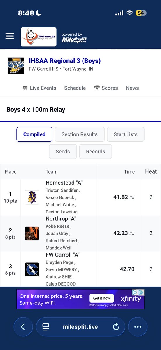 _KobeReese's tweet photo. More than excited to be advancing to state in track and field !!! @Dre_Muhammad @coachQW2 @NorthropBruinFB @IndianaPreps https://t.co/KjznkJkr58