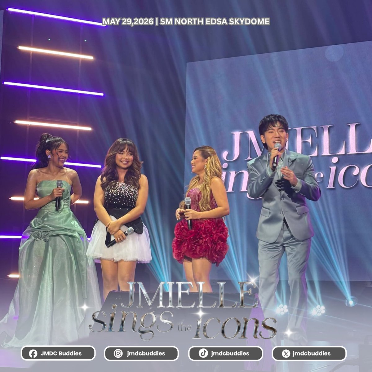 jmdcbuddies's tweet photo. 📸 𝐂𝐎𝐍𝐂𝐄𝐑𝐓 𝐒𝐇𝐎𝐓𝐒 | Carmelle Collado and Lyka Estrella join JM Dela Cerna and Marielle Montellano on stage. ✨ TNT Champs 🙌

#JMielle #Carmelle #Lyka https://t.co/tVodaxqvWA