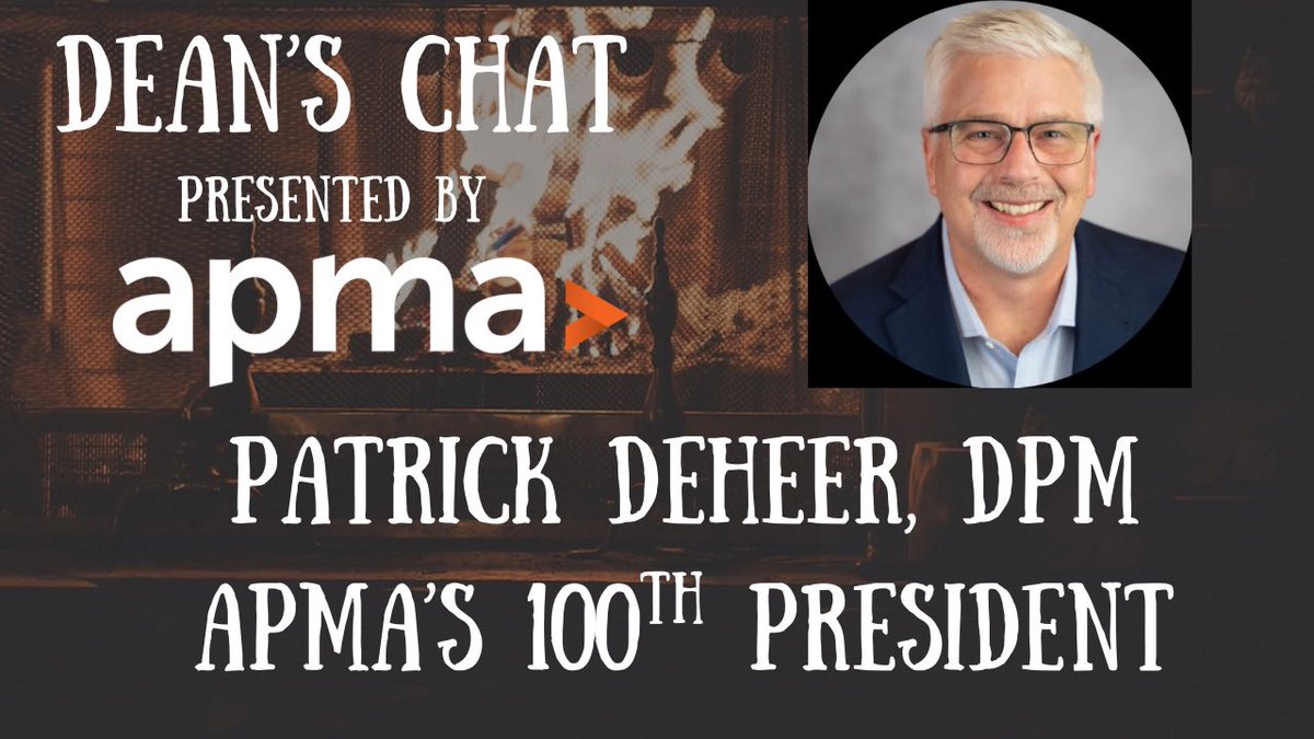 DeansChat's tweet photo. https://t.co/ALAcCPfgl1
Ep. 330 - Patrick DeHeer DPM, FACFAS — APMA’s 100th President https://t.co/7ZOLo9vB6L