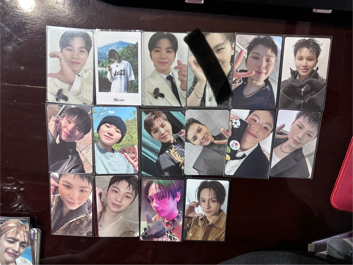 rosecartz's tweet photo. wts lfb svt ph

- random photocards
- 50-150 pesos only
- sdd, j&amp;t, can do meet-up at ammb tomorrow (May 30)

seventeen scoups seungcheol jeonghan joshua jun hoshi wonwoo woozi the8 mingyu dk seungkwan dino https://t.co/OTOXEU9Smx