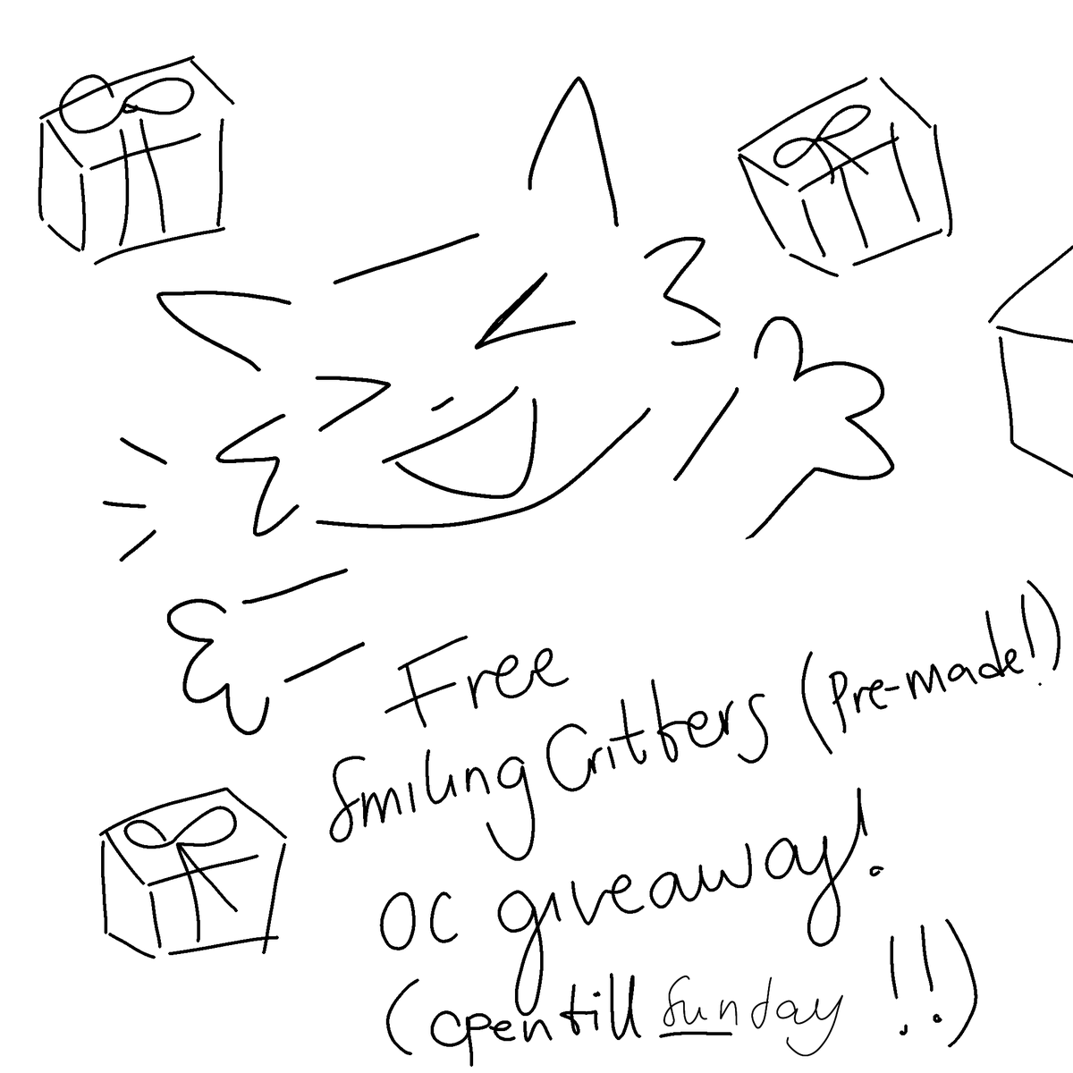 HuruD77111's tweet photo. SMILING CRITTERS OC GIVEAWAY🎁
These are just 9 ocs the designs are quite simple 
Below are some promptsyou get to pick a prompt once you do you  comment it  Ill reply in a few days or hours be patient This is limited to one oc each per person .
#smilingcritters #oc #ppt #fyp #tl https://t.co/8oyL2v8Evv