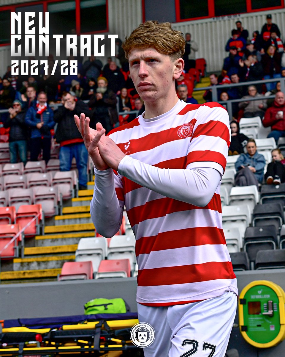 theacciesfc's tweet photo. Two more years ☑️

Hamilton Academical Football Club are delighted to announce that Stuart McKinstry has agreed a contract extension that will see him remain at the club until the end of the 2027/28 season.