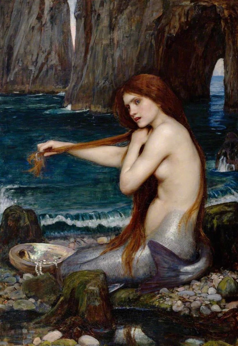 PreRaphSoc's tweet photo. Escaping the heat by imagining we are mermaids #hotsummer. 

‘I would be a mermaid fair;
I would sing to myself the whole of the day;
With a comb of pearl I would comb my hair;’
Extract from ‘The Mermaid’, by Alfred, Lord Tennyson, 1830. … https://t.co/o9xqZpbqf6