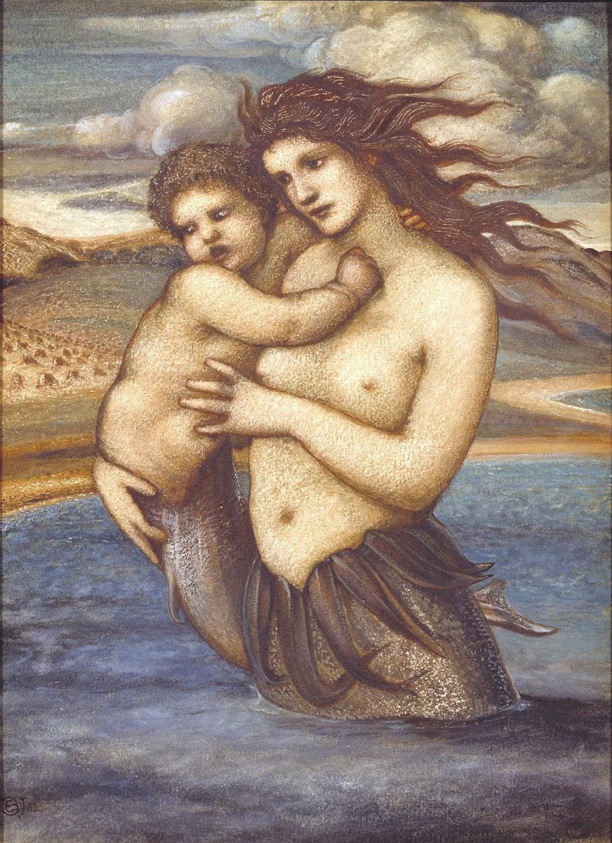 PreRaphSoc's tweet photo. Escaping the heat by imagining we are mermaids #hotsummer. 

‘I would be a mermaid fair;
I would sing to myself the whole of the day;
With a comb of pearl I would comb my hair;’
Extract from ‘The Mermaid’, by Alfred, Lord Tennyson, 1830. … https://t.co/o9xqZpbqf6