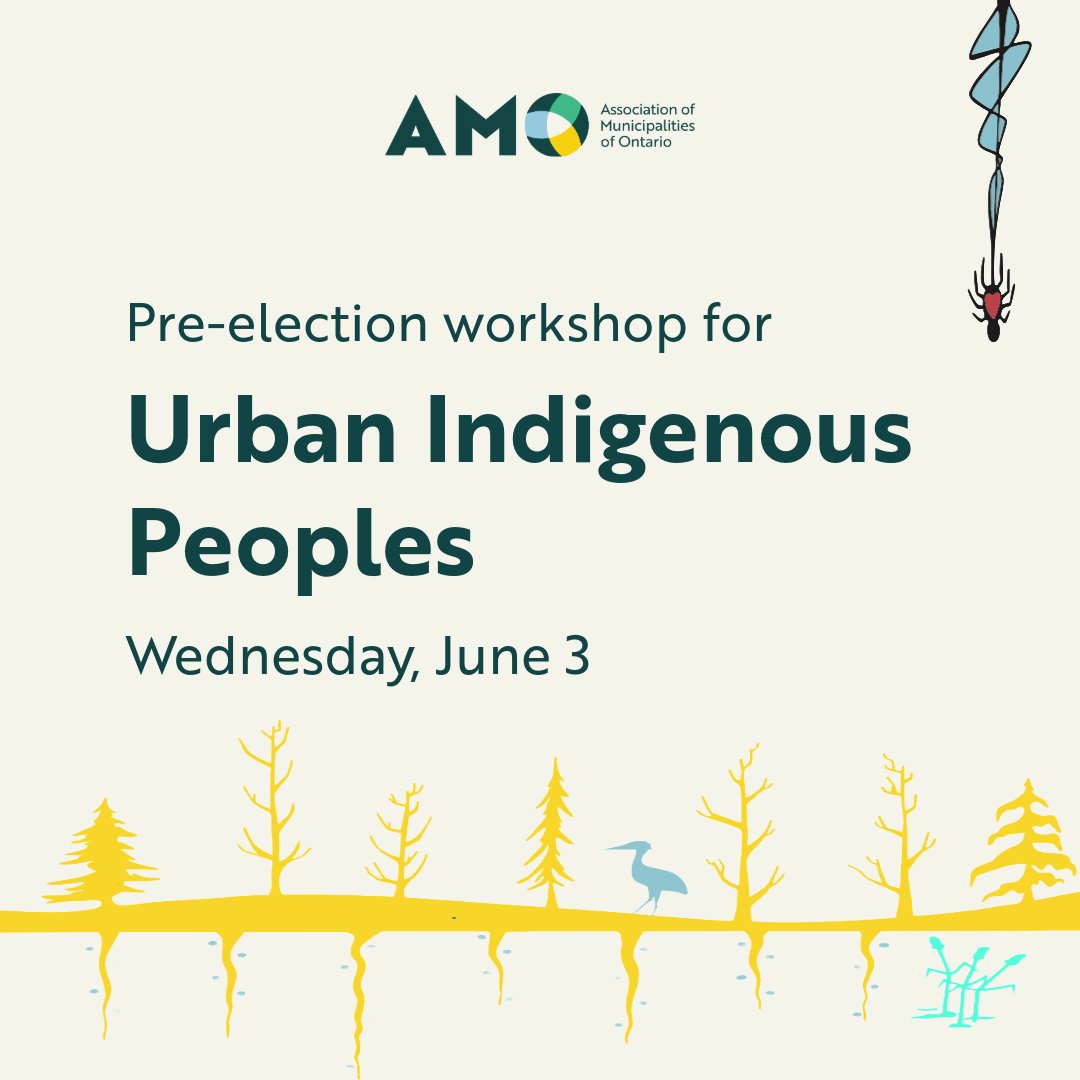AMOPolicy's tweet photo. Join us June 3 from 6:30–8:30 PM for a free virtual webinar designed for Indigenous individuals considering a run for municipal office.

Learn practical strategies to build confidence, and explore how to lead with cultural integrity.

https://t.co/iFejZC5SGJ

#OnPoli https://t.co/MRyefgSjrP