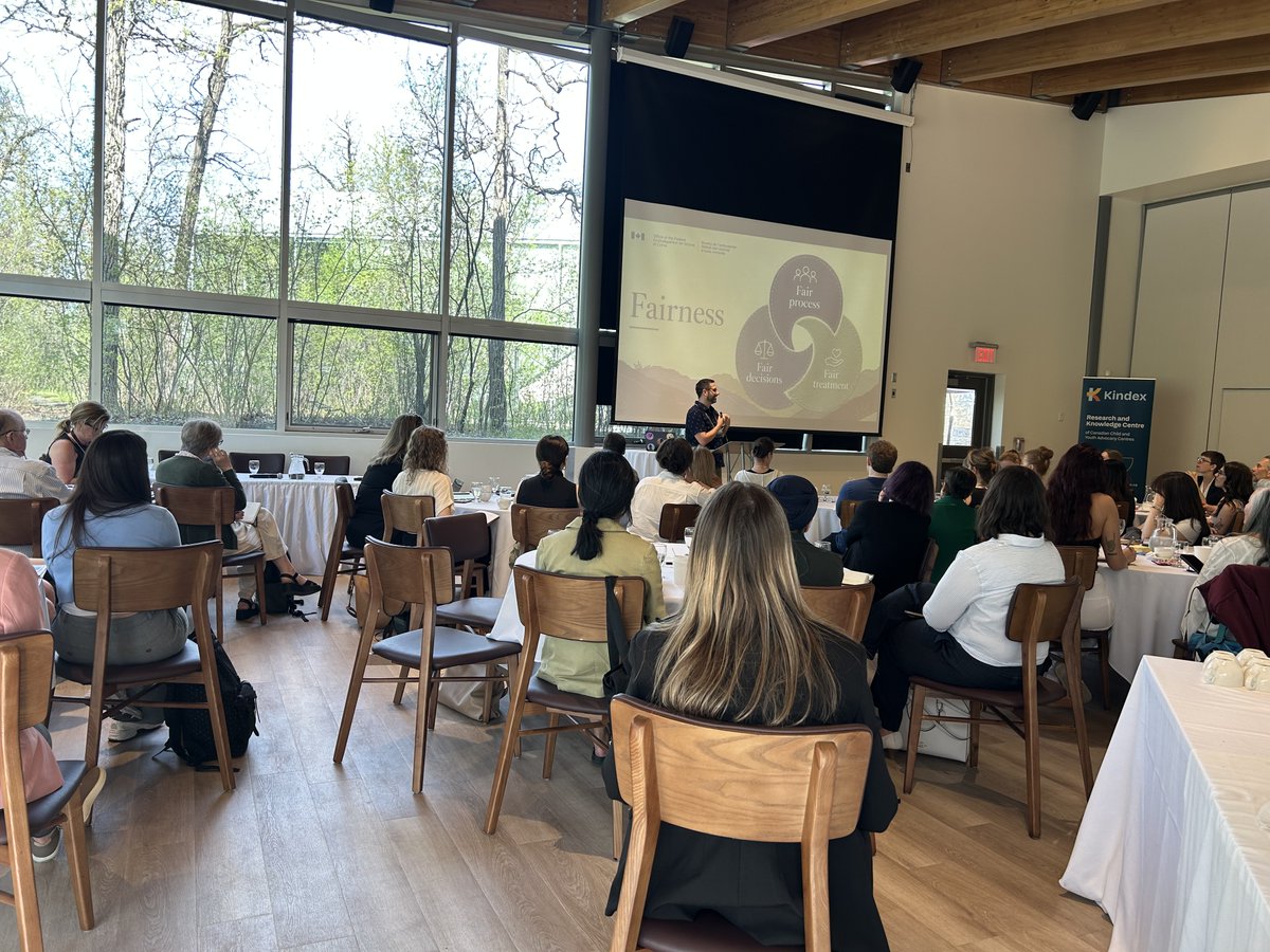 OFOVC's tweet photo. It was an honour to speak at the KINDEX Symposium, joining youth, practitioners, researchers, and policymakers to advance trauma-informed, responsive, and restorative justice. Thank you @lunacentreyyc for bringing together such important voices and perspectives. https://t.co/oZJ6EBV5Je
