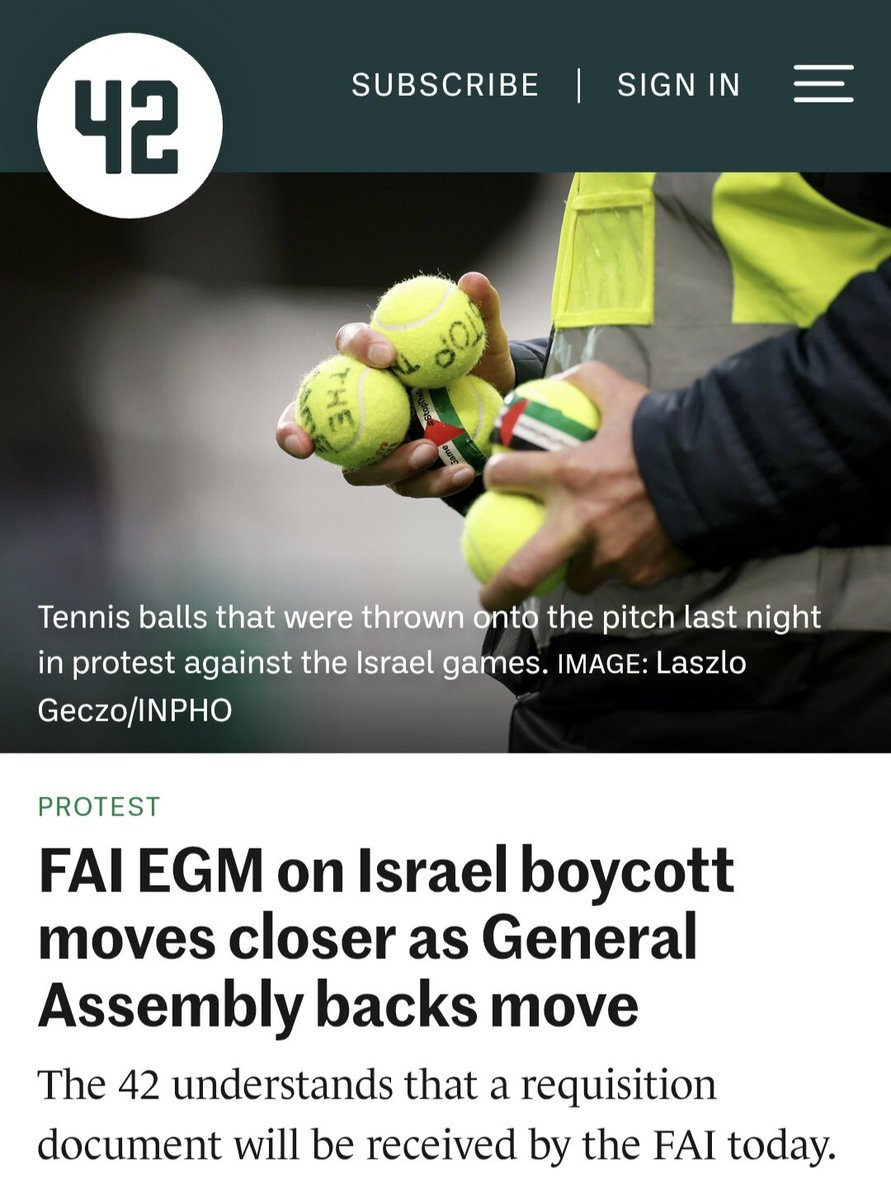 ipsc48's tweet photo. Good news! FAI GA members have the numbers to call an EGM on the boycott of the games against apartheid Israel. Well done to all who proposed this motion to refuse to participate “on both legal and moral grounds”, and all who voted for it.  #StopTheGame! 
https://t.co/s1jy2nu08V https://t.co/07VyXUJrBD