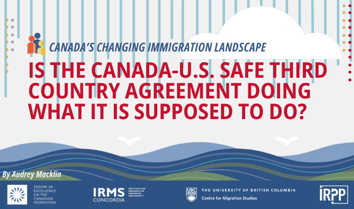 IRPP's tweet photo. Is Canada’s asylum policy creating unintended consequences?

A new IRPP brief by Audrey Macklin argues that the Canada–U.S. Safe Third Country Agreement has pushed asylum seekers toward dangerous irregular crossings while limiting refugee protection.

🔗 https://t.co/0PGMje32PE https://t.co/jQ16P2eSUT