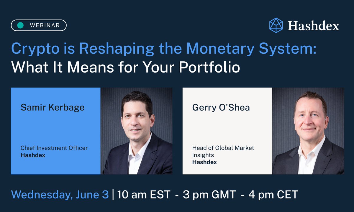 hashdex's tweet photo. Crypto prices aren't reflecting the ongoing infrastructure advancements.
Senate market structure vote. Stablecoin adoption climbing. Iran demanding $BTC for Strait of Hormuz passage.
@SamirKerbage and @osheagt break it down Wednesday.
📅 June 3 | 10 am EST → https://t.co/sfKaFRJhQb