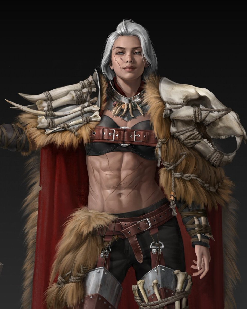 three0_'s tweet photo. New personal project: UNBOUND ⚔️
​A group of fantasy outcasts who left their tribes to survive on the fringes of the world. Heavy armor, bone trophies, and raw survivalist nature.

#ConceptArt #CharacterDesign #ArtistOnTwitter #DarkFantasy #DigitalArt https://t.co/lSrbfe3TGW