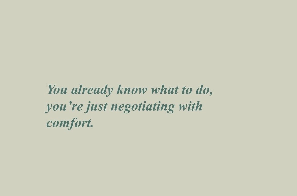 AFPAElliott's tweet photo. Friday Mental Health Reminder:

“You already know what to do, you’re just negotiating with comfort.” 

Making a decision or choice, especially with an emotional connection can be challenging. Believe in yourself &amp; take step as your #Mentalhealthmatters https://t.co/OLI782A258