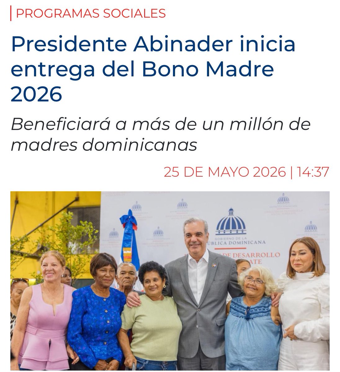 Tizbrache's tweet photo. Hablan de “austeridad” mientras reparten millones en el famoso “cariñito a las madres”, usando recursos públicos con evidente interés político. No se puede predicar control del gasto y al mismo tiempo convertir la asistencia social en propaganda. La verdadera austeridad empieza por eliminar el clientelismo disfrazado de ayuda social. @DIGICOMPLD @ConMargaritaDO @FFELIPEROMERO @WendySantosB