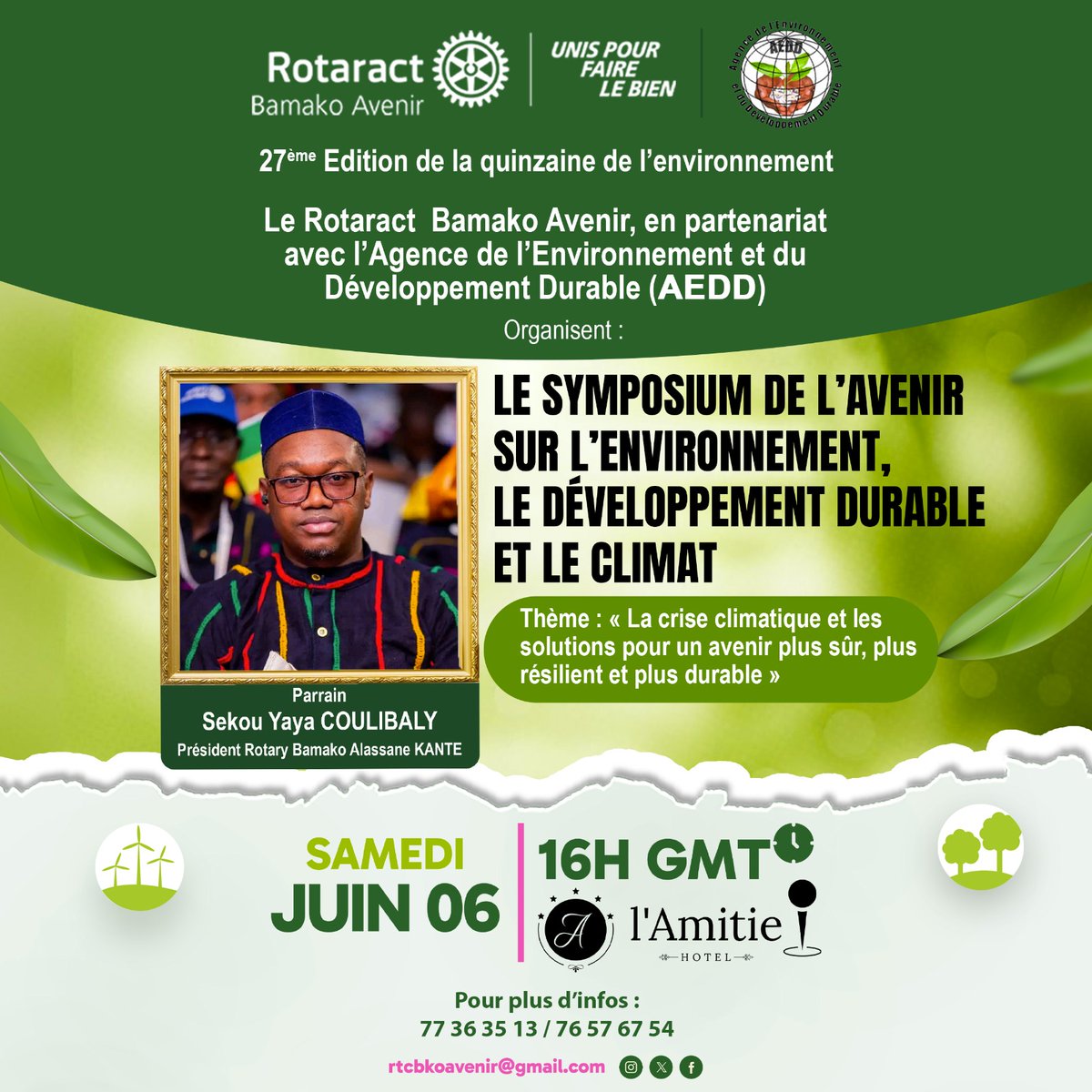 avenir_bamako's tweet photo. 𝗦𝗬𝗠𝗣𝗢𝗦𝗜𝗨𝗠 𝗗𝗘 𝗟’𝗔𝗩𝗘𝗡𝗜𝗥 𝗦𝗨𝗥 𝗟’𝗘𝗡𝗩𝗜𝗥𝗢𝗡𝗡𝗘𝗠𝗘𝗡𝗧,
𝗟𝗘 𝗗𝗘́𝗩𝗘𝗟𝗢𝗣𝗣𝗘𝗠𝗘𝗡𝗧 𝗗𝗨𝗥𝗔𝗕𝗟𝗘 𝗘𝗧 𝗟𝗘 𝗖𝗟𝗜𝗠𝗔𝗧

𝗣𝗔𝗥𝗥𝗔𝗜𝗡 
𝗦𝗲𝗸𝗼𝘂 𝗬 𝗖𝗢𝗨𝗟𝗜𝗕𝗔𝗟𝗬 

𝗦𝗮𝗺𝗲𝗱𝗶 𝟬𝟲 𝗝𝘂𝗶𝗻
𝗔̀ 𝟭𝟲𝗛𝟬𝟬
𝗛𝗼̂𝘁𝗲𝗹 𝗱𝗲 𝗹’𝗔𝗺𝗶𝘁𝗶𝗲́ https://t.co/gWZr4YTt9D