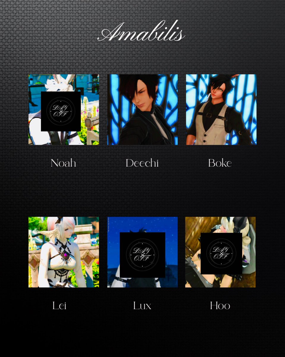 Amabilis_S2's tweet photo. 【プレオープン】
本日の出勤はこちらです。
#ff14 #有料対話店 #Amabilis https://t.co/0uD7jxTQK2
