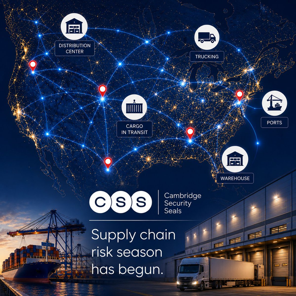 CambridgeSeals's tweet photo. Memorial Day may be behind us, but summer shipping season is just getting underway.
Review processes to maintain visibility and control across the movement of goods.

#SupplyChainSecurity #LossPrevention #ChainOfCustody #AssetProtection https://t.co/6z3rwZGs6n