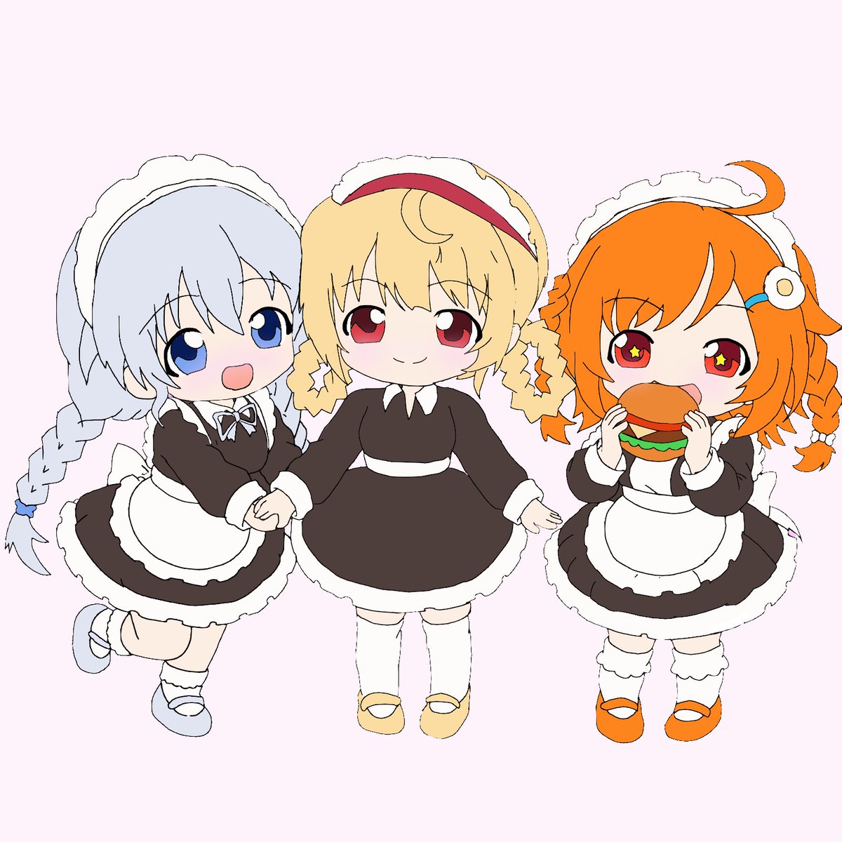 suzumemikan's tweet photo. さなちゃん×ちおちゃん×べるちゃん
ようやく完成したっぴｗ

全員１回しか描いてないから、特徴がおかしかったらごめんねごめんね？センターはちおちゃんにしたよぉぉぉ https://t.co/6GdRfRF93A