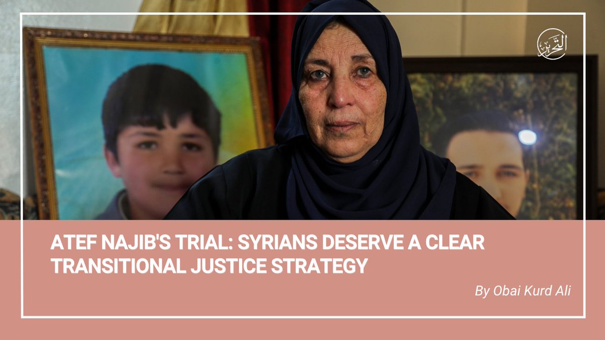 TimepDC's tweet photo. NEW: The trial of Atef Najib, linked to the crackdown in Daraa that sparked the Syrian revolution, comes as Syria still lacks a transitional justice strategy. @OKurdali explains why that absence risks limiting long-term efforts to deliver justice for all: https://t.co/UFamlgeO86 https://t.co/wnrCa6U1TM