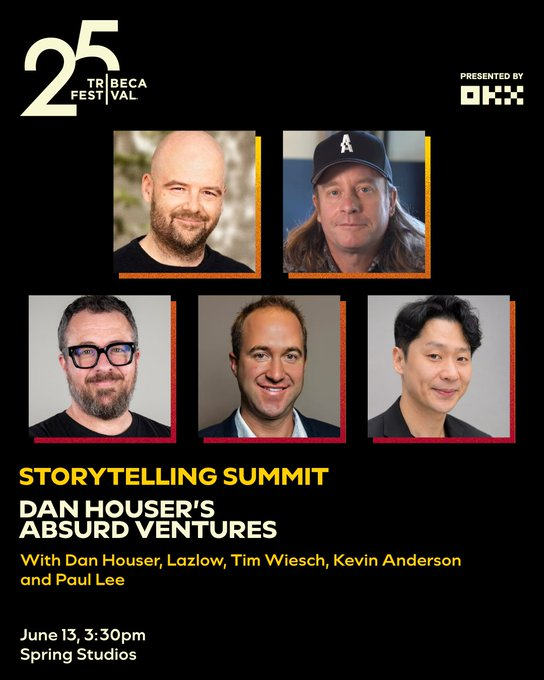 TheAbsurdReport's tweet photo. BREAKING: Dan Houser &amp; Lazlow will be hosting a panel at the Tribeca Festival. The panel will focus on cross-media storytelling &amp; worldbuilding across comics, books, games &amp; animation, with Dark Horse, Smilegate &amp; KA Writing. Moderated by Elle Osili Wood. June 13, 3:30pm, NYC. https://t.co/lLvdhccEU1