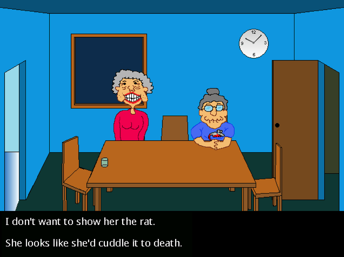 ramon_wilhelm's tweet photo. Happy #PointNClickFriday everyone!

I'm your host today. Here's my upcoming AGS game port Escape from the Retirement Home!

Comment with your own adventure game and I will

❤️ Like
🔁 Share
🗨️Comment

your adventure game! 🙂

#adventure #indie #game https://t.co/rHzTFRPe0Y