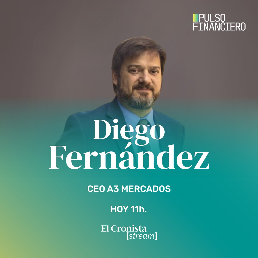 Cronistacom's tweet photo. ¡Arranca #PulsoFinanciero! Hoy viene Diego Fernández, de A3 Mercados.

Sumate al vivo con @GuillermoLabord, @fbbarragan y Santi Escobar: https://t.co/8lGqbsF7sq https://t.co/R44WlzpC4d