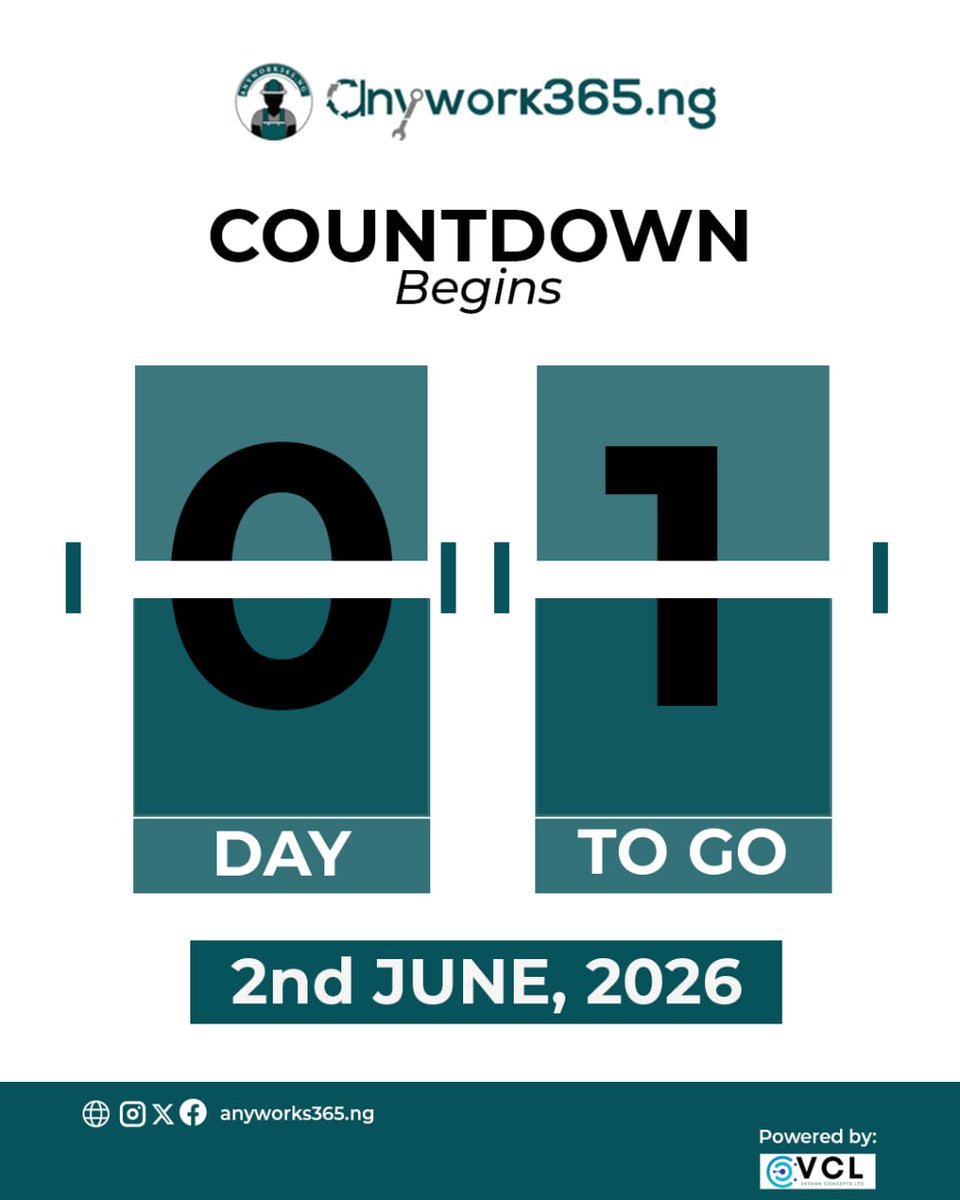 anywork365's tweet photo. Only 1 day to go until we bring together skilled professionals, businesses, and opportunities on one powerful platform.
Get ready to connect, discover talent, explore opportunities, and be part of an event designed to make work easier and more accessible.
📅 2nd June, 2026 https://t.co/2rV6Z6IBlr