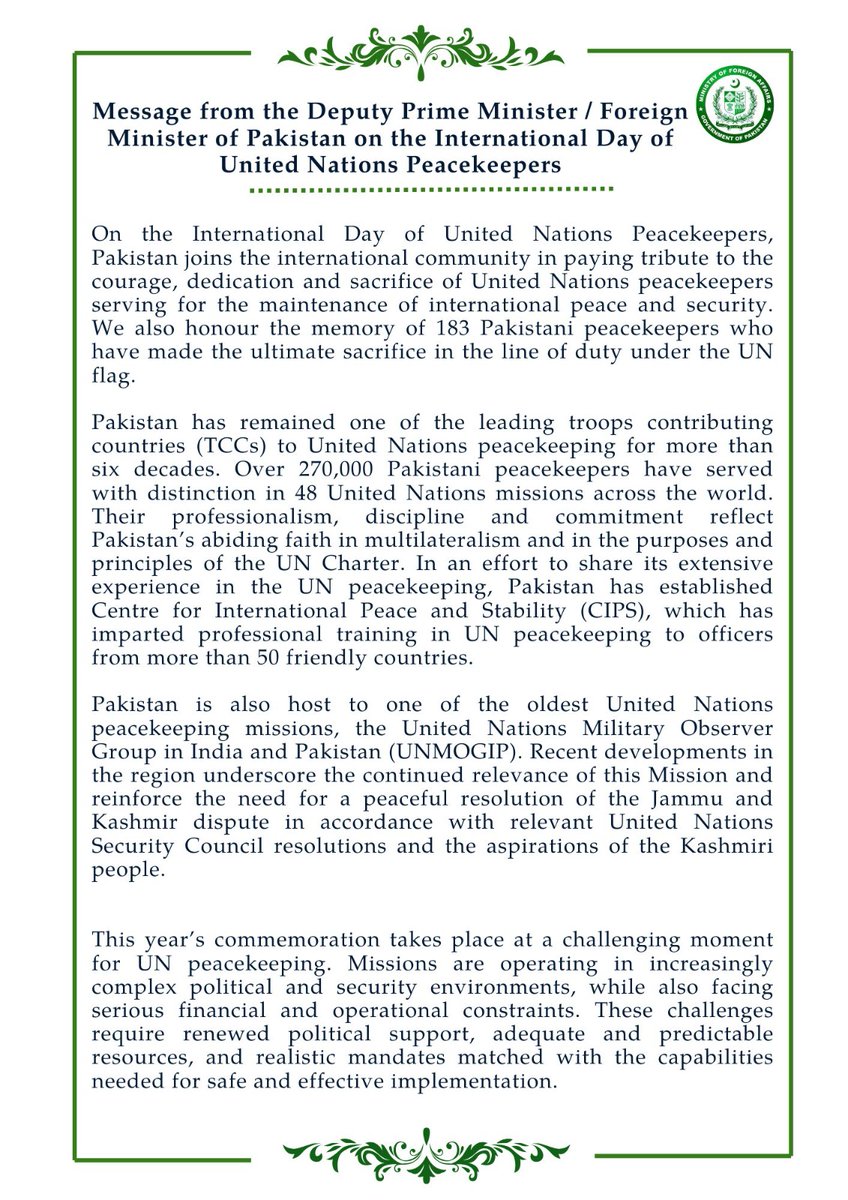 Ministry of Foreign Affairs - Pakistan tweet media