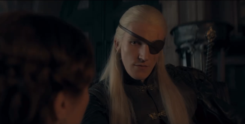 timeforewan's tweet photo. Ewan Mitchell as Aemond Targaryen in the final trailer of  'House of the Dragon' Season 3. https://t.co/JyYYfKk6IK