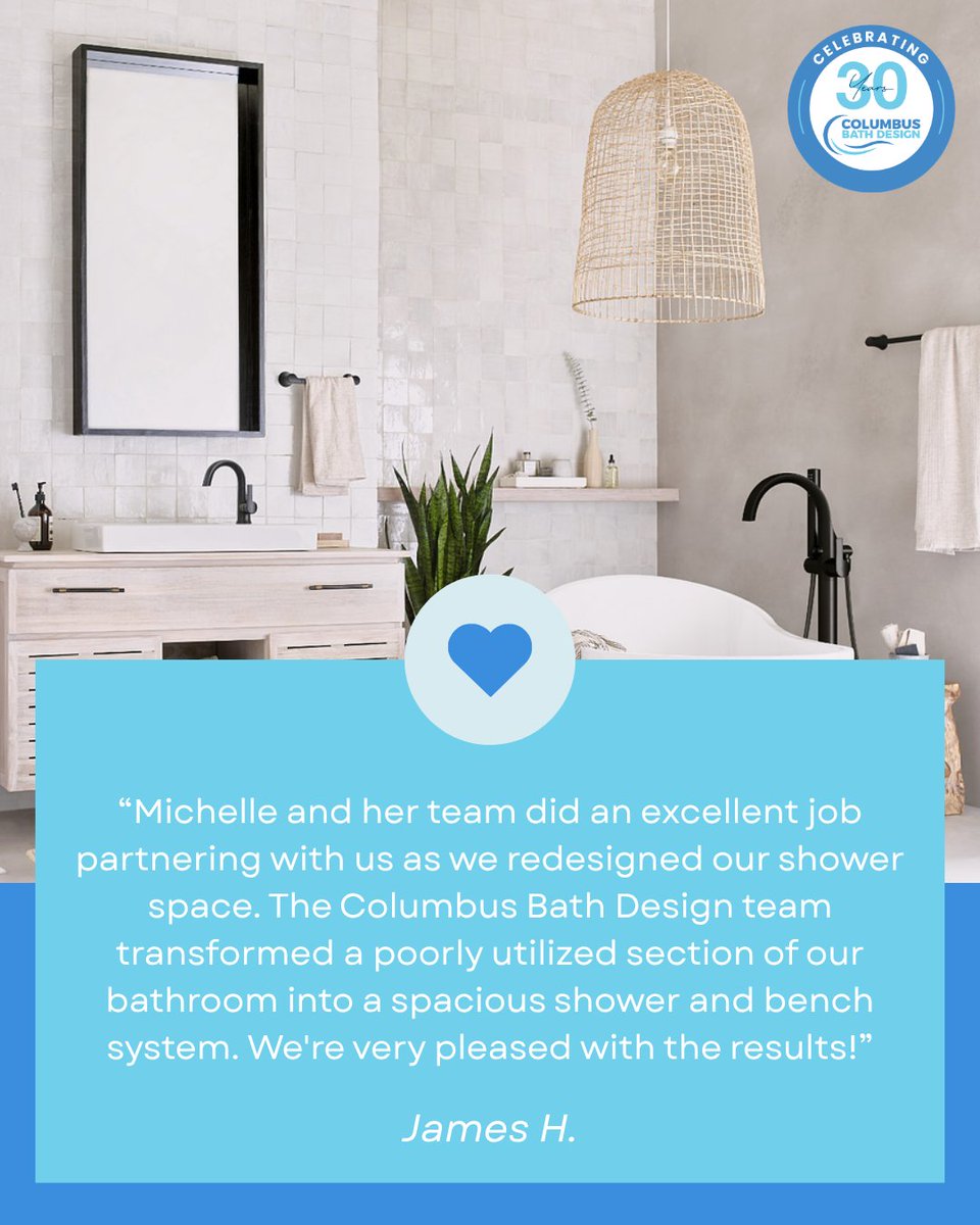 CBusBathDesign's tweet photo. Thank you, James, for sharing your experience with our team. We’re so glad the shower redesign helped transform a poorly utilized part of your bathroom into a more spacious and functional shower area. To read more reviews or share your experience, visit https://t.co/xHALmpKpLr. https://t.co/c8TMDOoY3x